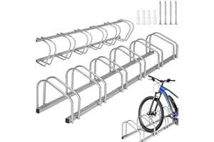TecTake® Support Vélo, Râtelier en Acier laqué pour 6 vélos, 161 x 28,5 x 26 cm, Rack pour des largeurs de pneus de 35 à 60 mm, Vélos électriques VTT Support Velo Sol et Mural Range Velo