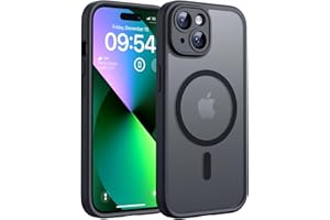 TOCOL Coque Magn&#xE9;tique pour iPhone 13 6,1 Pouces, Compatible avec MagSafe, Protection de l&apos;objectif am&#xE9;lior&#xE9;e, Coque Mat Translucide Fine Antichoc, Noir