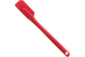MASTRAD F10315 Demi-Spatule - Maryse - Pâtisserie Desserts Nappage - Unibloc - En Silicone - Ne Raye Pas Les Casseroles - Rouge