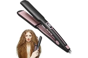 OKWRAP Piastra Frisè Per Capelli, Piastra Frisè in Ceramica PTC Per Volumizzare i Capelli, Piastra Frisè Per Capelli Con Temperatura Regolabile e Display LCD, Piastra Per Lo Styling a Lunga Durata