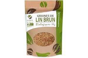 Planète au Naturel Graines de Lin Brun Biologiques - 1kg (Linum usitatissimum)