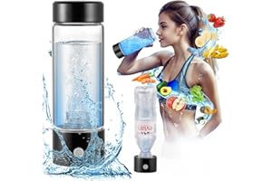 TITPLOLY Hydrogen Water Bottle with PEM SPE Technology, Portable Water Purifier Generator for Clean and Healthy Drinking Kangen Water Machine Producing Ionized with Gift Box for Home Office Travel (black)