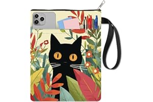 CRASPIRE Custodia per Libri con Gatto Custodia per Libri 11 x 8.7 Pollice in Tessuto Lavabile con Cerniera Tasca Frontale per Libri con Copertina Rigida Accessori per La Lettura Donne Lettrici