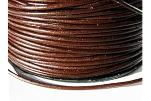 ‎ESNADO esnado Lederschnur Rund - 1,5 mm. Braun. 5 Meter | ECHTES Leder | pflanzlich gegerbt | ideal für die Herstellung von Schmuck und Armbändern, Basteln oder Dekorieren, DIY-Projekte, Mittelalter