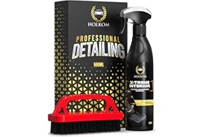 HOLKOM - Nettoyant Siege Voiture Tissu et Alcantara avec Brosse | Nettoyeur Tapis et Sieges Textile pour Voiture | Produit Nettoyage Voiture Interieur | X-Treme Interior | 500ml