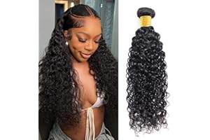 Vallbest Bundles Human Hair 1 Water Wave 16 Inch 100% Unprocessed 10A Brazilian Virgin Wet and Wavy Double Weft Deep Curly Weave Natural Black