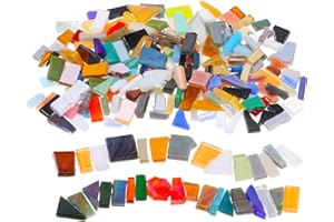 PEOVLVN 160g Mosaic Tiles, Irregular Mosaic Tiles Arts and Crafts Broken Glass Pieces Craft Supplies Mosaic Kits for Adults DIY Plates Flowerpots Vases Cups Garden Art Projects (Mixed Color)