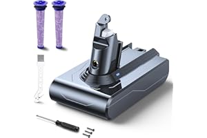 Lestele 6000mAh Batterie pour Dyson V6 DC62 DC61 DC59 DC58 DC72 DC74 SV03 SV05 SV06 SV07 SV09 Animal Pro Fluffy Total Clean Trigger Motorhead Slim Original Aspirateur