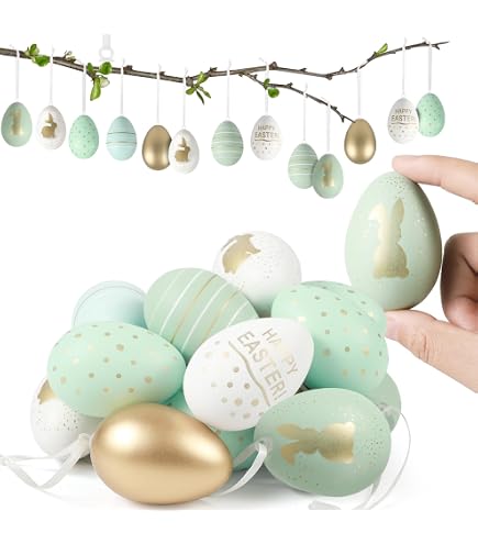 Lot De 60 Œufs De Pâques à Suspendre – Déco Colorée Avec Pois – Pour Arbre, Jardin Ou Fenêtre – 6 Cm