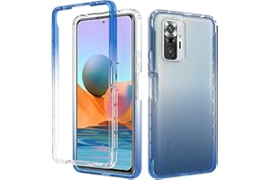 XINYEXIN Funda para Xiaomi Redmi Note 10 Pro Transparente 360 Grados Antigolpes Carcasa, Silicone TPU Bumper Case Cover Protectora Cuerpo Completo Funda para Redmi Note 10 Pro - Azul