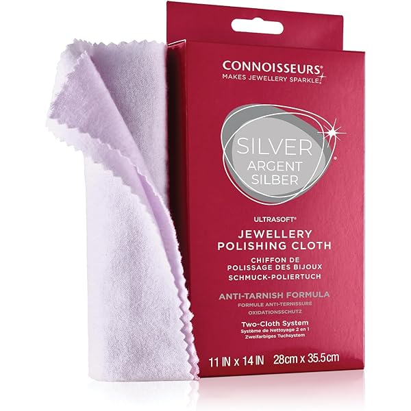 CONNOISSEURS LINGETTES NETTOYANTES pour Bijoux - Chiffon Polish pour