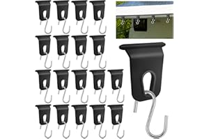 Omsscun 18 PCS Awning Rail Hooks, Awning Rail Stoppers, Awning S Hook Hangers RV Party Light Hangers for Camping Tent Motorhome Caravan Campervan Indoor and Outdoor Christmas Decoration(BLACK)