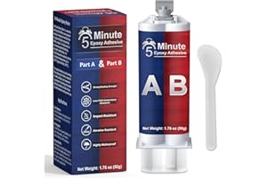 LAMXIN 5 Minutes Epoxy Resin Glue 1.76oz, Tough Durable Clear Epoxy Glue Fast Repair, 2 Part Epoxi Adhesives Quick Cure Clear for Metal, Wood, Plastic, Glass, Ceramic