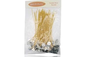 MILIVIXAY 6 Inch Hemp Wick,100 Piece Hemp Candle Wicks, Pre-Waxed by 100% Natural Beeswax & Tabbed, Beeswax Wicks for Candle Making.
