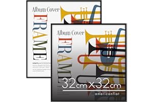 Americanflat Cornice Vinile Nera 31,7 x 31,7 cm Design Elegante e Minimalista con Plexiglass a Finitura Lucida, Cornice Quadrata da Parete con Accessori per Appenderla Inclusi, Confezione da 2