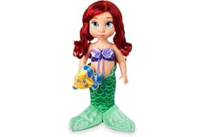 Disney Store Poupée La Petite Sirène, Collection Animator, 39 cm / 15" avec chevelure réaliste et Tenue, Peluche Polochon en Satin, poupée pour Les Enfants de 3 Ans et Plus.