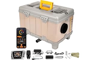 Sunster TB10 8KW DC 12V/AC 110-240V Diesel Air Heater, Toolbox Parking Diesel Heater with Bluetooth APP Control, Adaptive Plateau, Automatic Start Stop & Ventilation,for RV Campervan Home Car