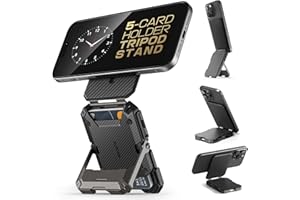 SUPCASE für MagSafe Geldbörse iPhone Kartenhalter Magsafe Wallet Kartenfach [Hold 5 Karten] [RFID-Blockierung] Verstellbar Handy Ständer Kreditkartenhalter für iPhone 17/16/15/14/13/12 Serie (Carbon)