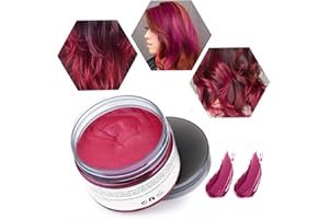 HTRUIYATY Cera de Color Para el Cabello, Tinte de Cabello Temporal Mujer y Hombre, Cera Pelo DIY, Fórmula Planta Lavable Cera de Peinado Natural Mate 4.23 OZ - Rojo