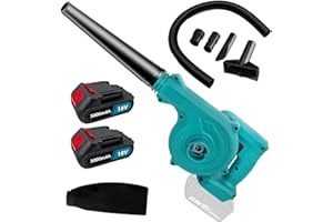 PCHEEKAEN Cordless Leaf Blower, Portable Dust Leaf Blower, 2-in-1 Electric Handle Blower and Vacuum Cleaner, with 2 * 3000mah Rechargeable Battery Set, for Lawn Leaf Blowing, Car, Corner Dust Clearing