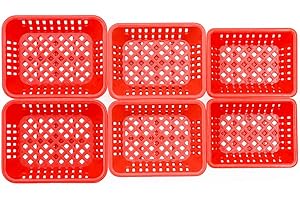 Odoria 1/12 Scale Dolls House Miniature Baskets 6Pcs Dollhouse Accessories, Red