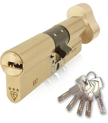 ABUS EC550 Profil-Knaufzylinder – Z50/K45 Mm, Mit 6 Schlüsseln, Bohrschutz, Nickel-verchromt, Für Privatbereich