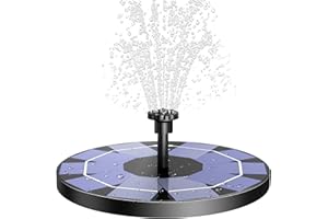 AISITIN Fontaine Solaire Extérieur Flottante 3W, Pompe Bassin Solaire avec Batterie et 6 Buses, pour Bain d'oiseaux Jardin Fontaine