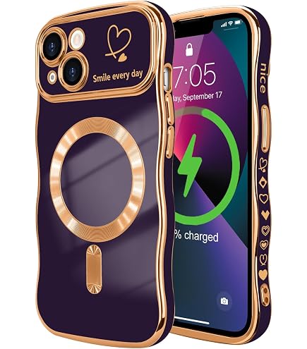 Telaso Custodia Magnetica Per IPhone 13 Pro: Cover Morbida Con Cuori, Compatibile MagSafe, Protezione Fotocamera – Donna, Nero - 5