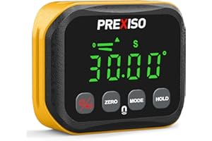 PREXISO Digital Angle Finder, Level Box with Data Hold, Digital Angle Gauge with V-Groove Magnetic Base, Protractor Inclinometer for Woodworking, Building, Drilling Machinery, Masonry, Automobile