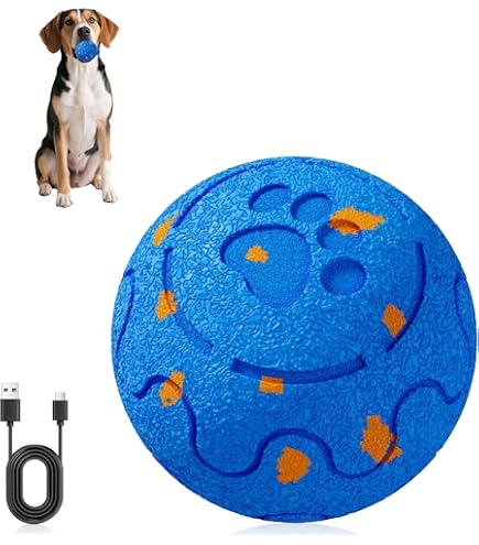 Cheerble Jouet Chien Interactif Wicked Balle SE, Intelligent Jouet Auto-Rotative Pour Chiens Petites Races Moyennes, Avec 3 Modes, Lumière LED Modifiable, Rechargeable Par DC, IP65 étanche (Bleu