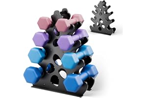 JOSMIMIC Dumbbell Rack Stand (Dumbbells Not Included) with Soft Rubber Protection, Ergonomic Handle & Coral-Inspired Style – Compact Weight Storage Solution