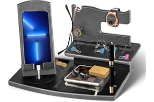 ALIVEBYTE Geschenke für Männer Geschenke zu Valentinstag Holz Telefon Dockingstation Nachttisch Organizer Vater Geburtstagsgeschenk für Männer Docking Station Geschenke für Papa Geschenk Ehemann Valentinstag