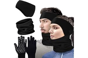 KISPATTI Fasce Per Gli Sport Scaldini Auricolari Ghette Per Collo Set, Scaldini Per Le Orecchie Cerchietti Paraorecchie Fascia Con Ghetta Da Collo Per Uomo e Donna