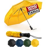 Chakipee Windproof Umbrella &ndash; Windproof Folding Umbrella, Men's Automatic Portable Compact Travel Umbrella, 210T Fabric, Doub