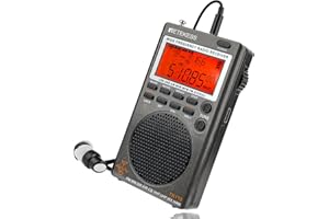 ‎RETEKESS Retekess TR110 Przenośne Mini Radio, FM MW SW SSB Air Band World Odbiera Radio, FM Stereo, Wyłącznik Czasowy, Antena Zewnętrzna, do Użytku na Zewnątrz