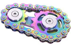 DMaos Fidget Spinner, Linkage Bike Chain Spinner Design 2 Gänge Figity Spin Fingerspiele, Metall Edelstahl Langlebige Mechanik mit glatten Lagern, Figit Spielzeug für Erwachsene Kinder - Voll bunt