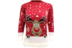 ZEE FASHION LOOK&SMART Enfants NOËL Renne Rudolph gelée NOËL Cavalier Pullover 3-14 Ans Kids Pullover Christmass