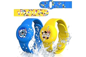 MOWYEOK AirTag Kinder Armband [Super] Wasserdicht, 2er Versteckt Hülle für Apple Air Tag IP53 Ganzkörperschutz AirTags Silikon Halter Kleinkind AirTec GPS Tracking