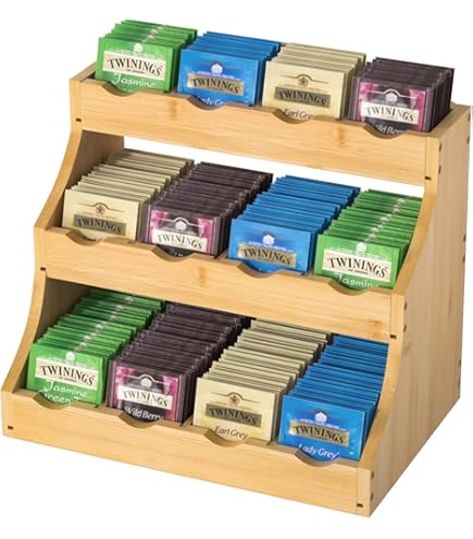 BUDDLEY Theedoos 12 vaks - Thee Organizer - Bamboe