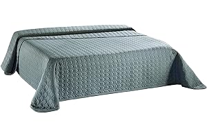 ‎SUMKITO Aqua-Textil Dreamlike Tagesdecke 200 x 220 cm Silber Mikrofaser Bettüberwurf leichte Wattierung Steppdecke