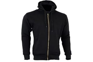 APEXWEAR Motorbike Hoodie for Men, Protective Motorcycle Hoodie with Replaceable Armors, Fleece Lined Zipped Motorcycle Jacket