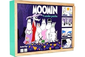 Barbo Toys - Mumins - 4 Holzpuzzle in Einer Box - Moomin Puzzle Play für Kinder aus Holz – Kinder ab 2 Jahre - Holzpuzzle ab 2 - Holz Spielzeug - Schöne Farben und Einfach zu Halten - 3 x 4 Teilen