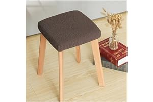 ZZDZW Hocker-Überzug Quadrat Elastische Hocker Abdeckung Hockerbezug Osmanische Bezüge Sitzhocker Bezug Stretch Hocker Bezug Stuhlbezug Protector Hocker Schonbezug (Color : Brown, Size : 1 Stück)
