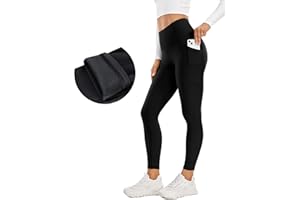 CRZ YOGA Damskie legginsy termiczne z podszewką z polaru 25 cali - spodnie do ćwiczeń i wędrówek zimowych z wysokim stanem i kieszeniami ciepłe legginsy do biegania