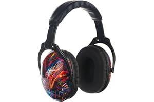 PROTEAR Casque Anti Bruit Enfant Facilement Réglable Pliable, Protection Auditive confortable avec Sac de Transport, SNR 28dB pour l’, Feux d’Artifice,étudier, Concert(Feux d’artifice noirs)