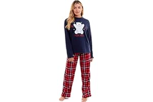 Daisy Dreamer Womens Christmas Fleece Pyjamas Festive Warm Thermal PJs Pyjama Set For Ladies Xmas Gift, B19