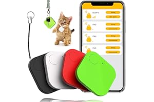 FLYIFE 4-Pack Key Finder, Locator Tags, Anti-Lost Alarm Reminder - Locate Keys, Wallets, Remotes, and More - Compatible with Android & iOS Devices