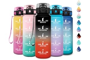 KOLLYKOLLA Gourde Enfant 500ml, Bouteille d'eau de Motivation avec Marqueur de Temps, Étanche et Réutilisable, Gourde avec Filtre sans BPA, Bouteille Réutilisable pour l'école, Sport, Bureau, Yoga, Camping