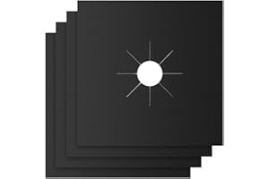 LHBFCY Wiederverwendbar Gasherd Zubehör Schwarz Gasherd-Abdeckungen Abdeckungen Für Gasherde Antihaftbeschichtet Gasherd-Abdeckungen Für Jeden Grill, Einschließlich Char-Broil, Keramik, Holzkohle-4Stück