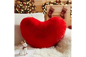 Yhoelata Cojin Corazon, Rojo Cojines Peluche Corazon, Pequeño Almohada en Forma de Corazón Cojín Sofa Personalizado, Cojines Cama Decorativos Aesthetic, Regalo 25x35cm